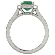 3 Carats Green Emerald With Natural Earth Mined Diamonds Wedding Ring Gold White 14K