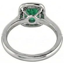 3 Carats Green Emerald With Natural Earth Mined Diamonds Wedding Ring Gold White 14K