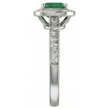 3 Carats Green Emerald With Natural Earth Mined Diamonds Wedding Ring Gold White 14K