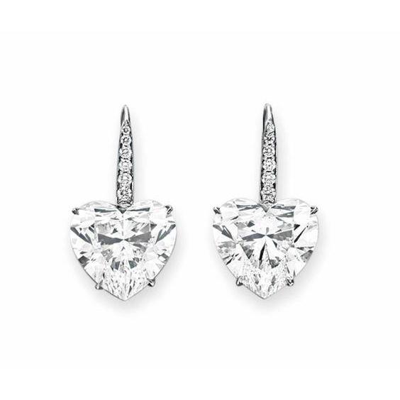 3 Carats Heart And Round Real Natural Earth Mined Diamond Earring Gold Women Jewellery