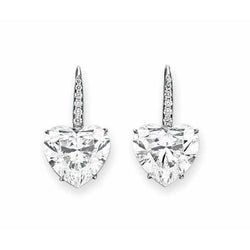 3 Carats Heart And Round Real Diamond Earring Gold Women Jewelry