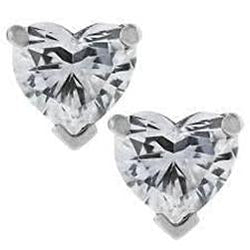 3 Carats Heart Cut Genuine Diamond Stud Earring Ladies Gold Jewelry