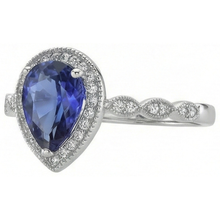 Sparkling Blue Sapphire Colored Stone Ring 2 ct – angle view