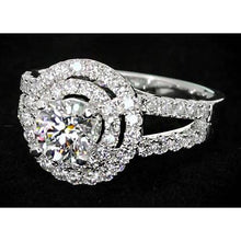3 Carats Natural Diamond Round Halo Ring Split Shank White 