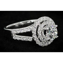 3 Carats Natural Diamond Round Halo Ring White Gold 14K