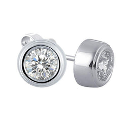 3 Carats Natural Diamonds Stud Earrings White Gold 14K