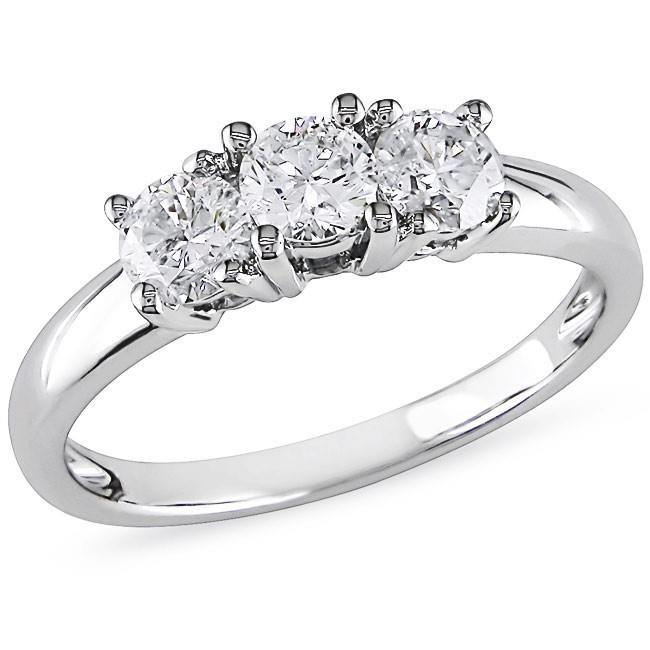 3 Carats Natural Diamonds Wedding Ring Three Stone Round Cut