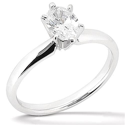 3 Carats Oval Cut Solitaire Real Diamond Engagement Ring