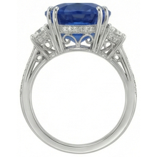 3 Carats Oval Sri Lanka Blue Sapphire Natural Earth Mined Diamonds Anniversary Ring