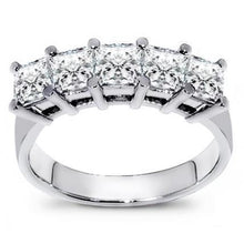 3 Carats Princess Cut Five Stone Natural Diamond Band