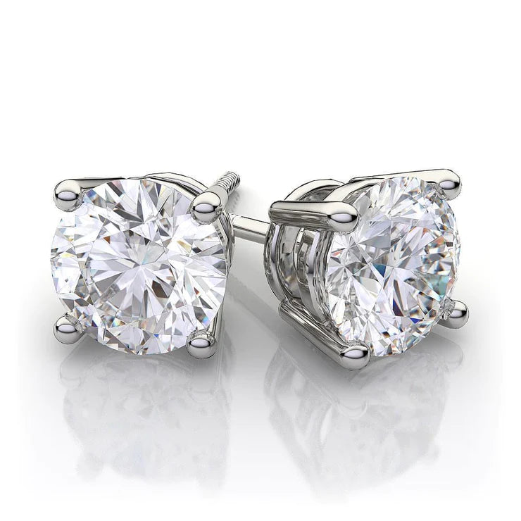 3 Carats Real Diamonds Studs Earrings New