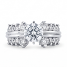 3 Carats Round Antique Style Natural Earth Mined Diamond Anniversary Ring White Gold 14k