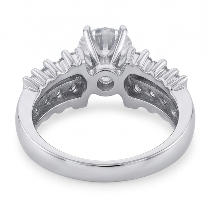 3 Carats Round Antique Style Natural Earth Mined Diamond Anniversary Ring White Gold 14k