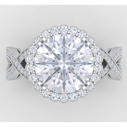 3 Carats Round Antique Style Natural Earth Mined Diamond Wedding Ring Fine Jewellery