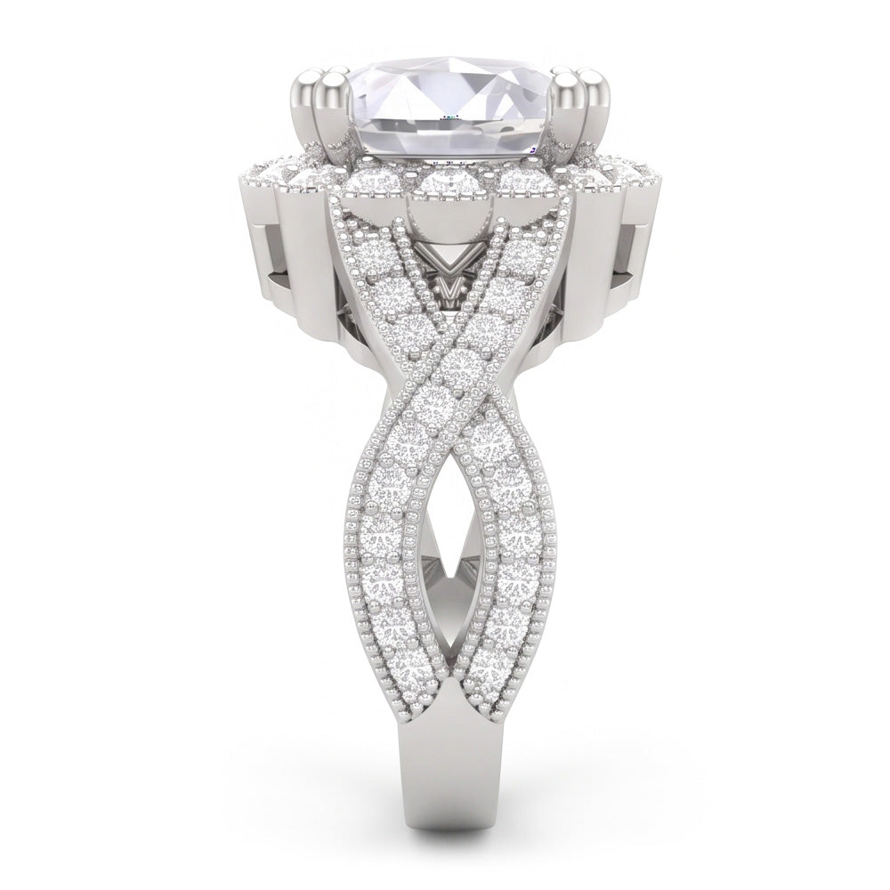 3 Carats Round Antique Style Natural Earth Mined Diamond Wedding Ring Fine Jewellery