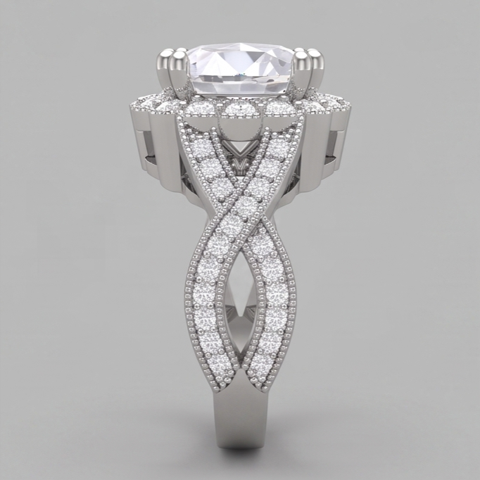 3 Carats Round Antique Style Natural Earth Mined Diamond Wedding Ring Fine Jewellery