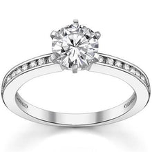 3 Carats Round Cut Natural Diamond Engagement Ring Solitaire With Accents