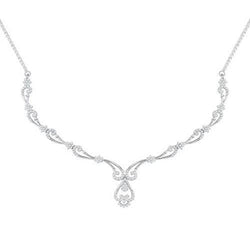 3 Carats Round Cut Real Diamond Women Necklace Fine Gold Jewelry