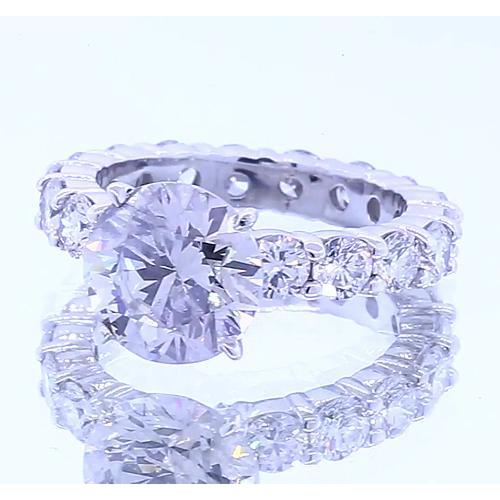 3 Carats Round Genuine Diamond 4 Prong Setting 