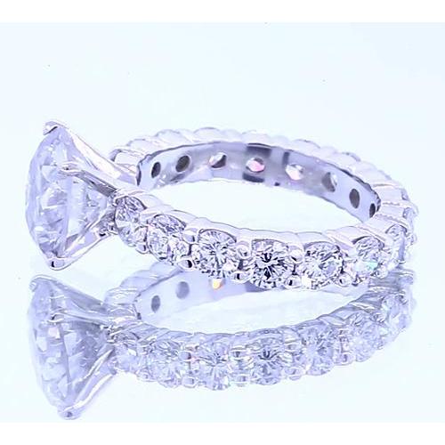 3 Carats Round Genuine Diamond Setting Engagement Ring