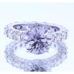 3 Carats Round Natural Earth Mined Diamond 4 Prong Setting Engagement Ring