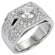 3 Carats Round Natural Earth Mined Diamond Anniversary Mens Ring White Gold 14K