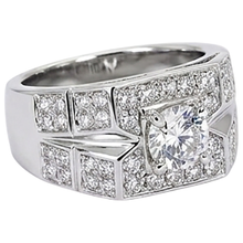 3 Carats Round Natural Earth Mined Diamond Anniversary Mens Ring White Gold 14K