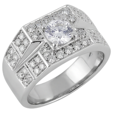 3 Carats Round Natural Earth Mined Diamond Anniversary Mens Ring White Gold 14K