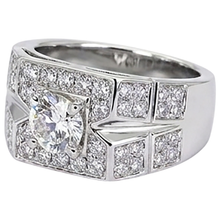 3 Carats Round Natural Earth Mined Diamond Anniversary Mens Ring White Gold 14K