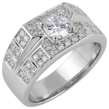 3 Carats Round Natural Earth Mined Diamond Anniversary Mens Ring White Gold 14K