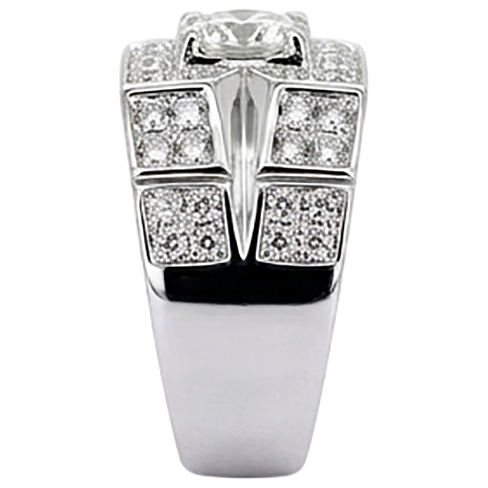 3 Carats Round Natural Earth Mined Diamond Anniversary Mens Ring White Gold 14K