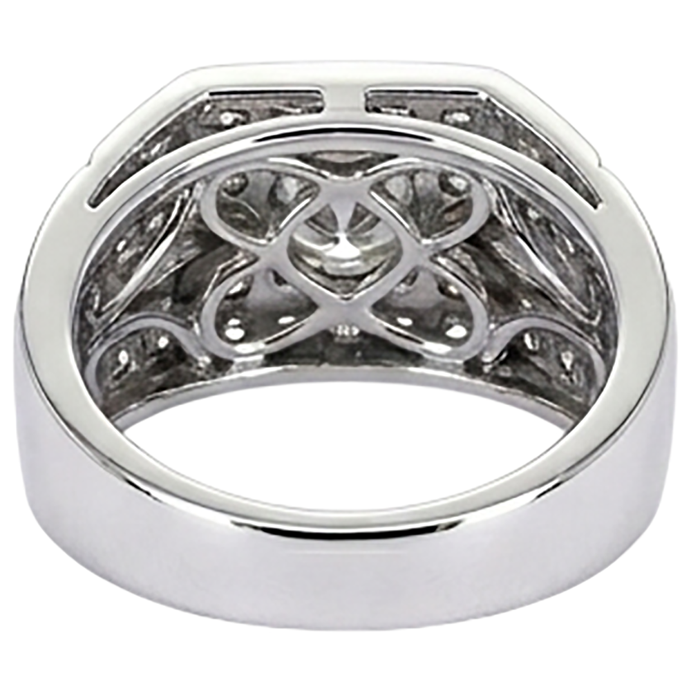 3 Carats Round Natural Earth Mined Diamond Anniversary Mens Ring White Gold 14K
