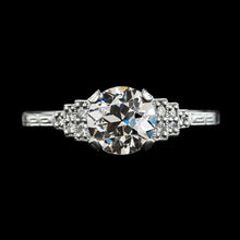 3 Carats Round Old European Real Diamond Engagement Ring White Gold