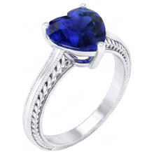 natural heart sapphire 3ct ring side angle