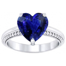 natural heart sapphire 3ct ring close up detail
