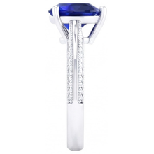 natural heart sapphire 3ct ring profile view