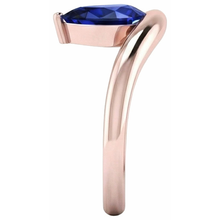 natural pear sapphire 3ct ring profile view