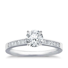 3 Carats Sparkling Real Diamond Ring With Accents 14K White Gold