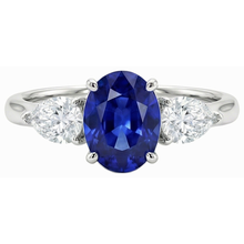 natural oval sapphire 3ct ring side angle