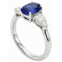 natural oval sapphire 3ct ring top view