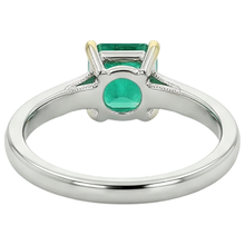 Colored Stone Ring 14K Two Tone Gold with Colombian Emerald – back view