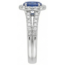 3 Ct Oval Blue Sapphire And Round Natural Earth Mined DIAMOND ( NOT LAB GROWN )s Ring White Gold 14K