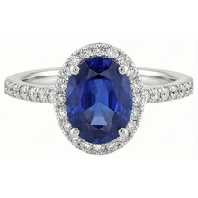 3 Ct Oval Sri Lankan Sapphire Natural Earth Mined DIAMOND ( NOT LAB GROWN ) Ring Solid Gold 14K