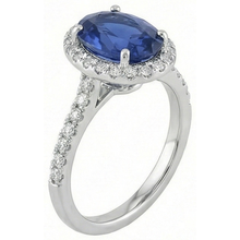 3 Ct Oval Sri Lankan Sapphire Natural Earth Mined DIAMOND ( NOT LAB GROWN ) Ring Solid Gold 14K