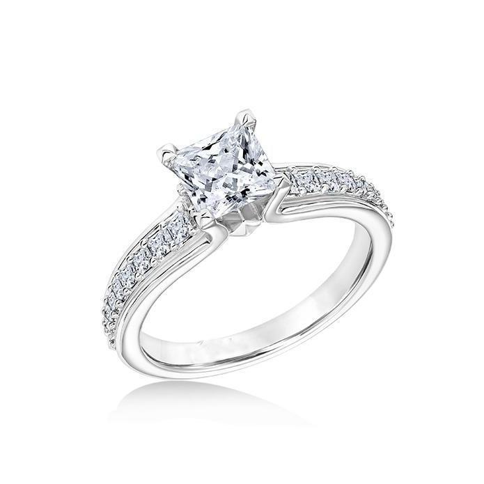 3 Ct Princess Cut Genuine Sparkling Diamonds Engagement Ring