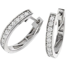 3 Ct Prong Set Round Cut Natural Diamonds Hoop Earrings White Gold 14K
