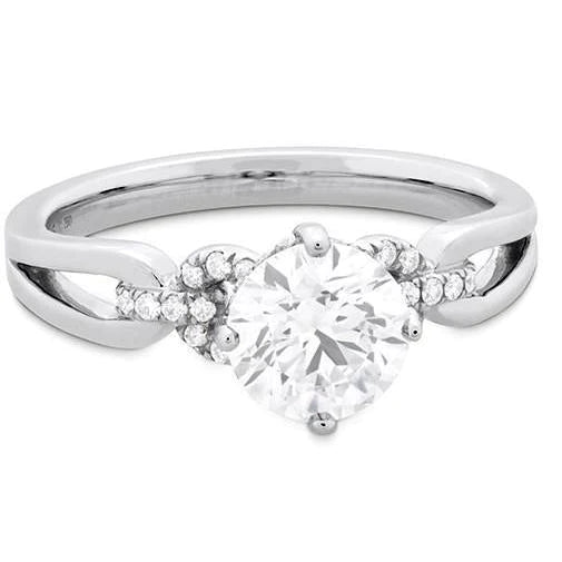 3 Ct Round Brilliant Cut Natural Diamonds Engagement Ring 14K White Gold