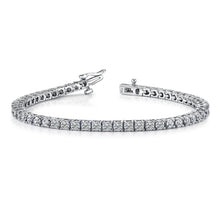 3 Ct Round Brilliant Cut Real Diamond Tennis Bracelet White Gold Jewelry