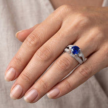 3 Ct Round Ceylon Sapphire And Natural Earth Mined DIAMOND ( NOT LAB GROWN ) Ring Solid White Gold 14K