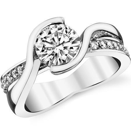 3 Ct Round Cut Sparkling Natural Diamonds Engagement Ring Twisted Shank New